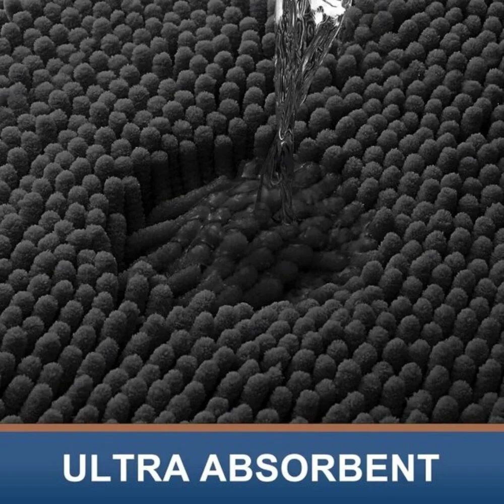 30 x 20In Luxury Chenille Bath Rug, Soft, Absorbent, Non-Slip Mat for Bathroom